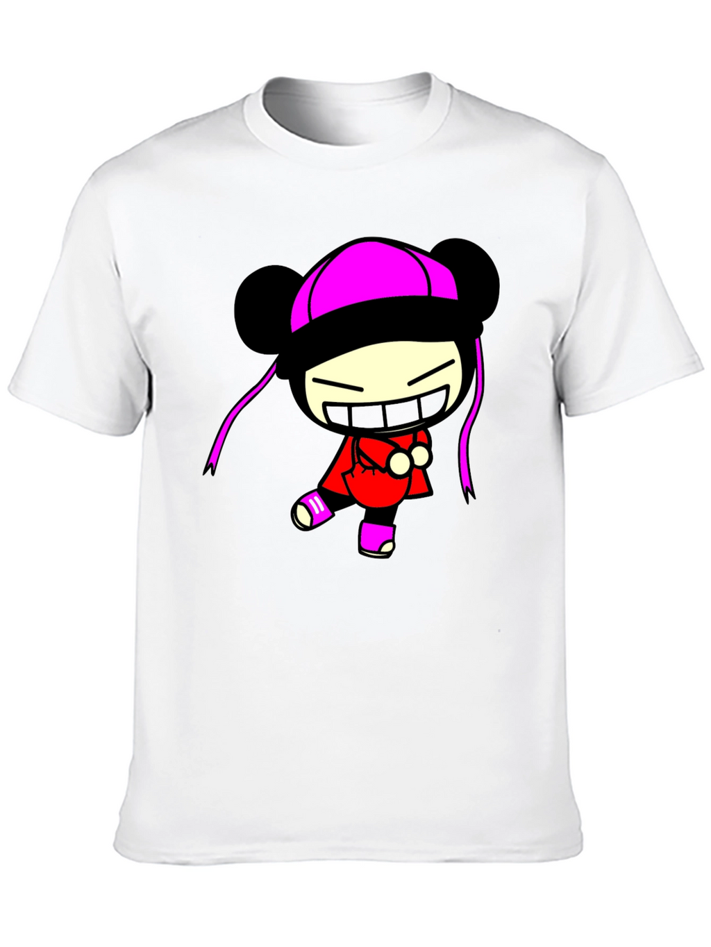 Pucca Funny Face Black T-Shirt
