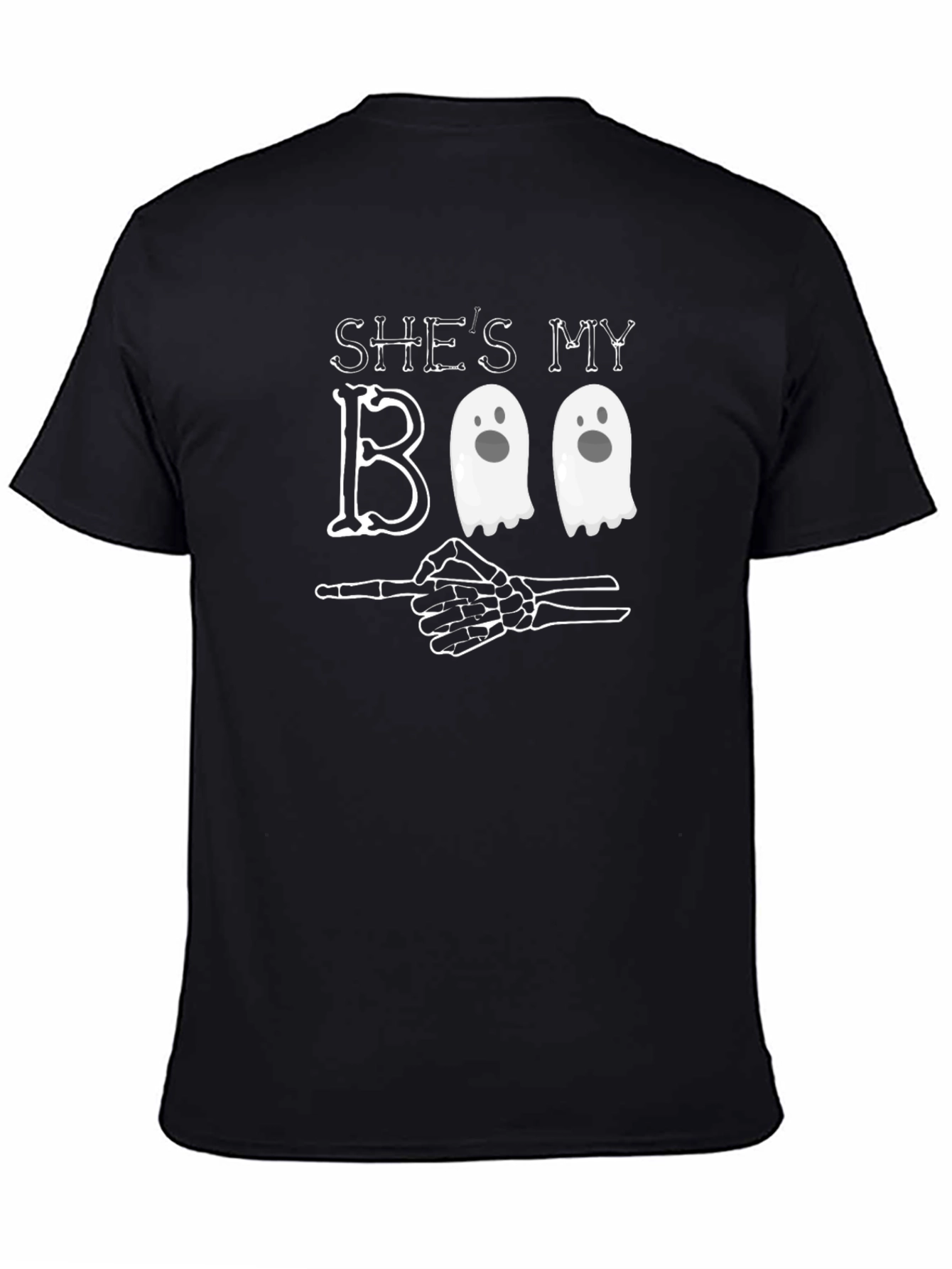 Shes My Boo T-Shirt - Halloween Ghost Skeleton Pointing Tee