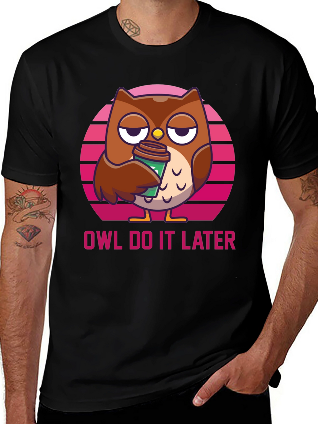 Owl Do It Later T-Shirt - Funny & Relaxed