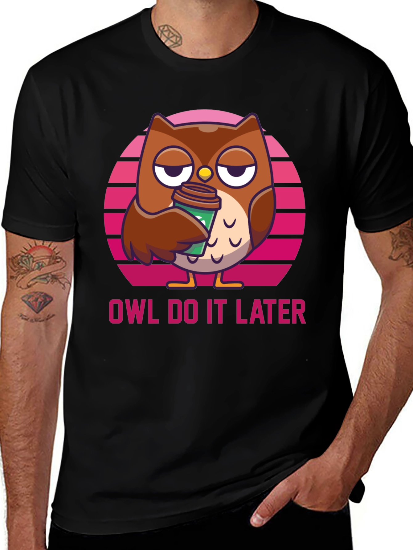 Owl Do It Later T-Shirt - Funny & Relaxed