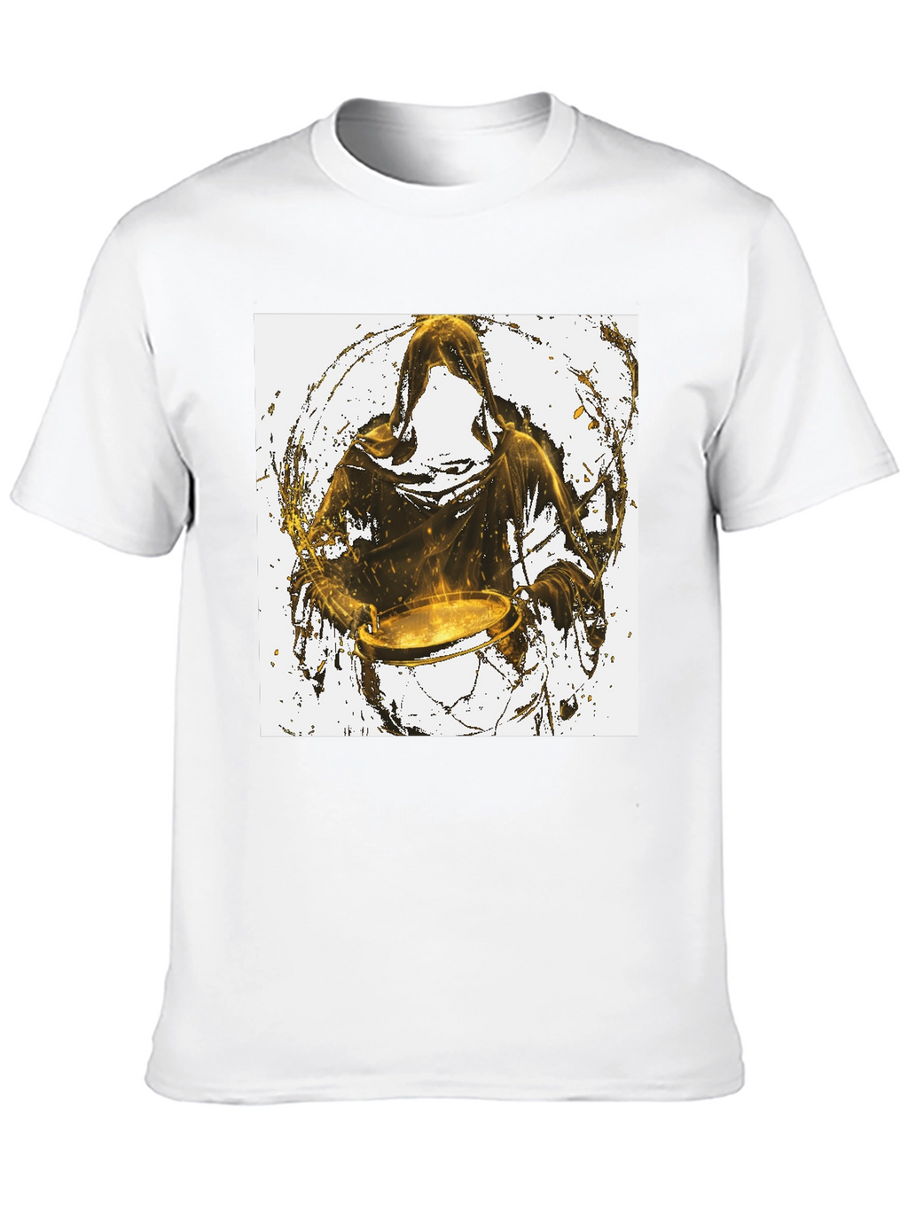 Hooded Drummer Graphic Black T-Shirt