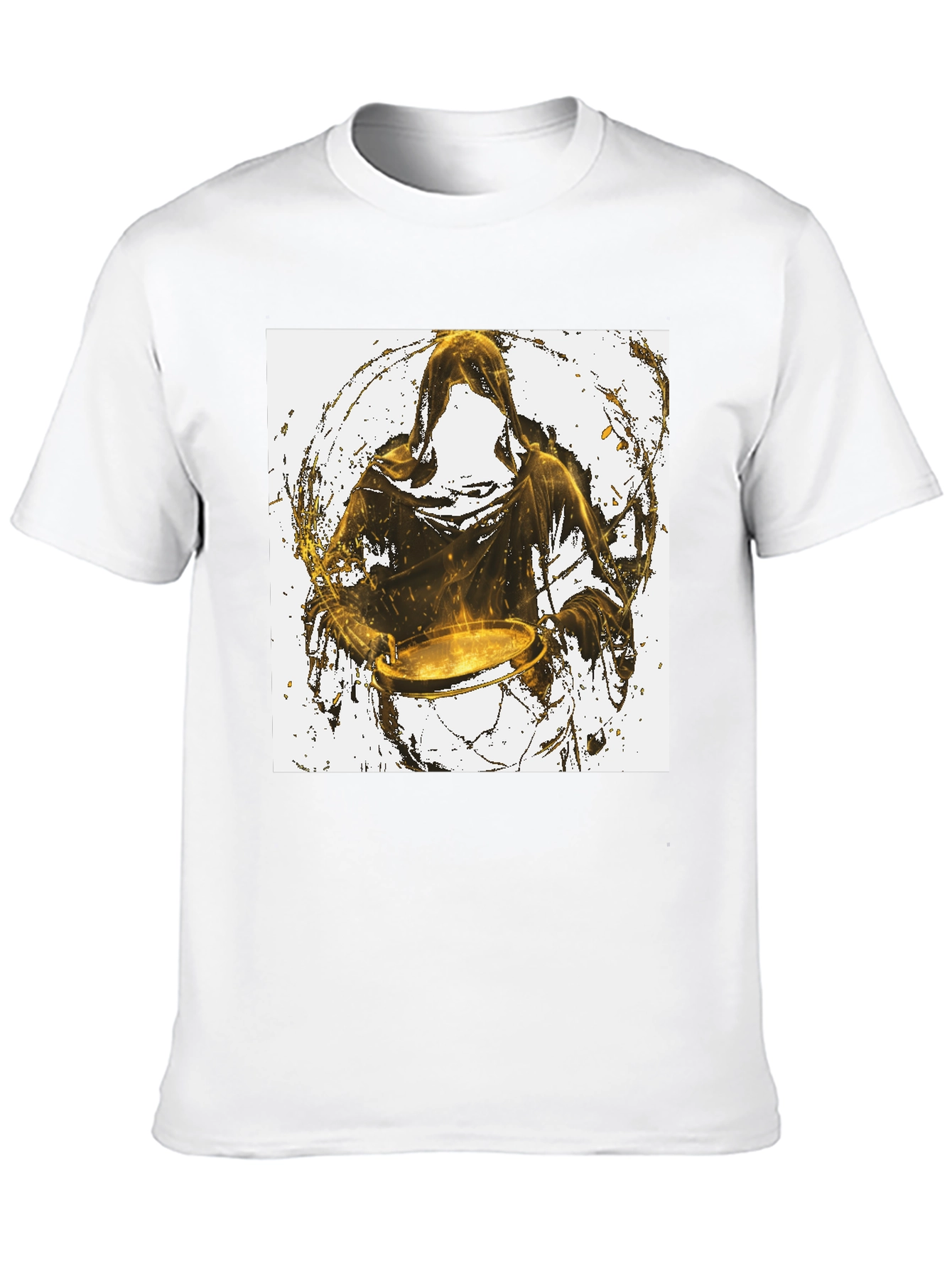 Hooded Drummer Graphic Black T-Shirt