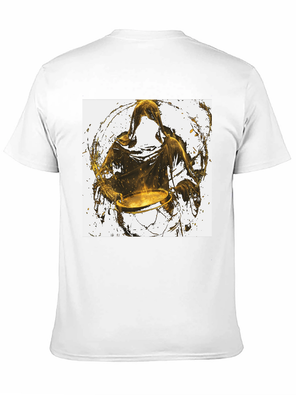 Hooded Drummer Graphic Black T-Shirt