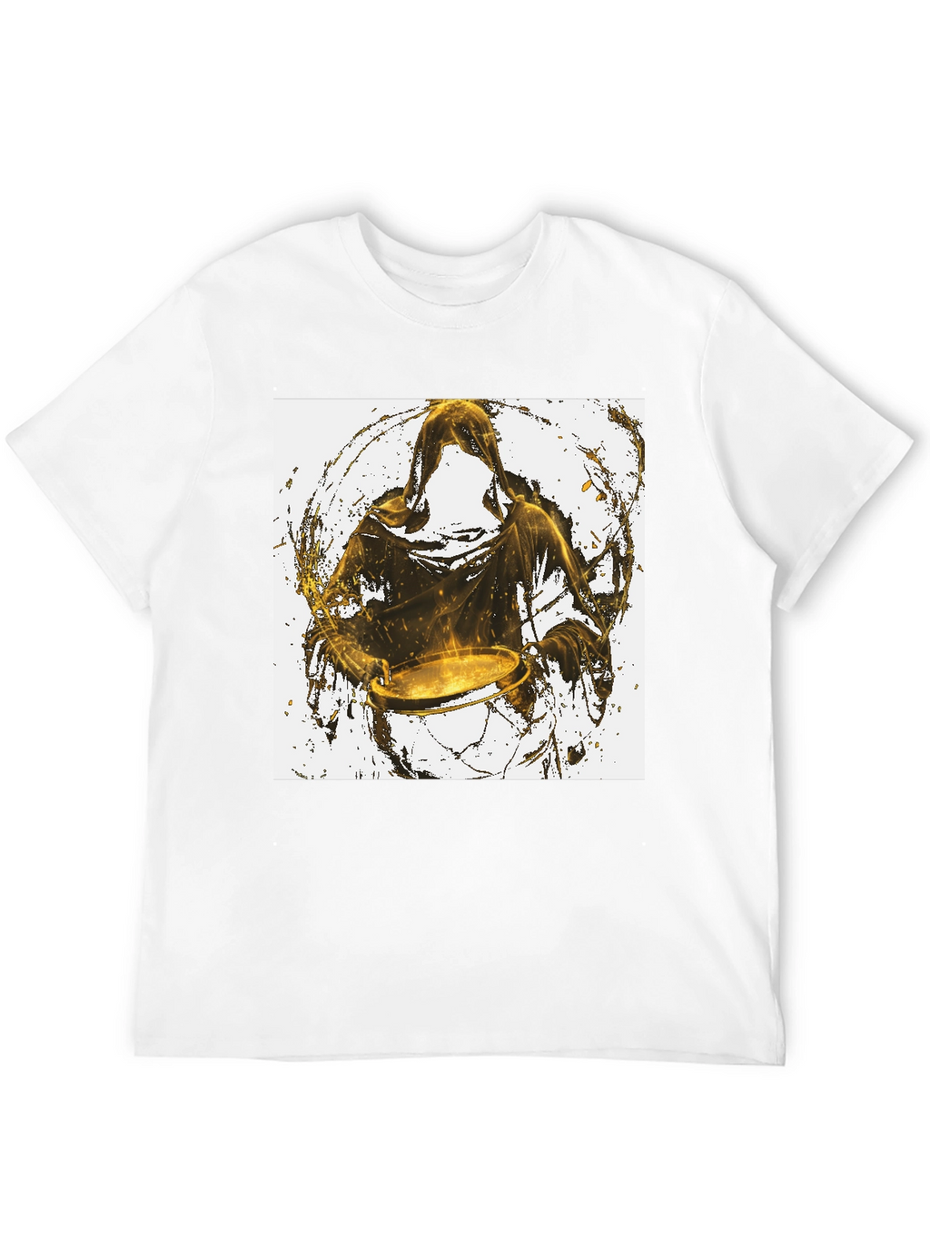Hooded Drummer Graphic Black T-Shirt