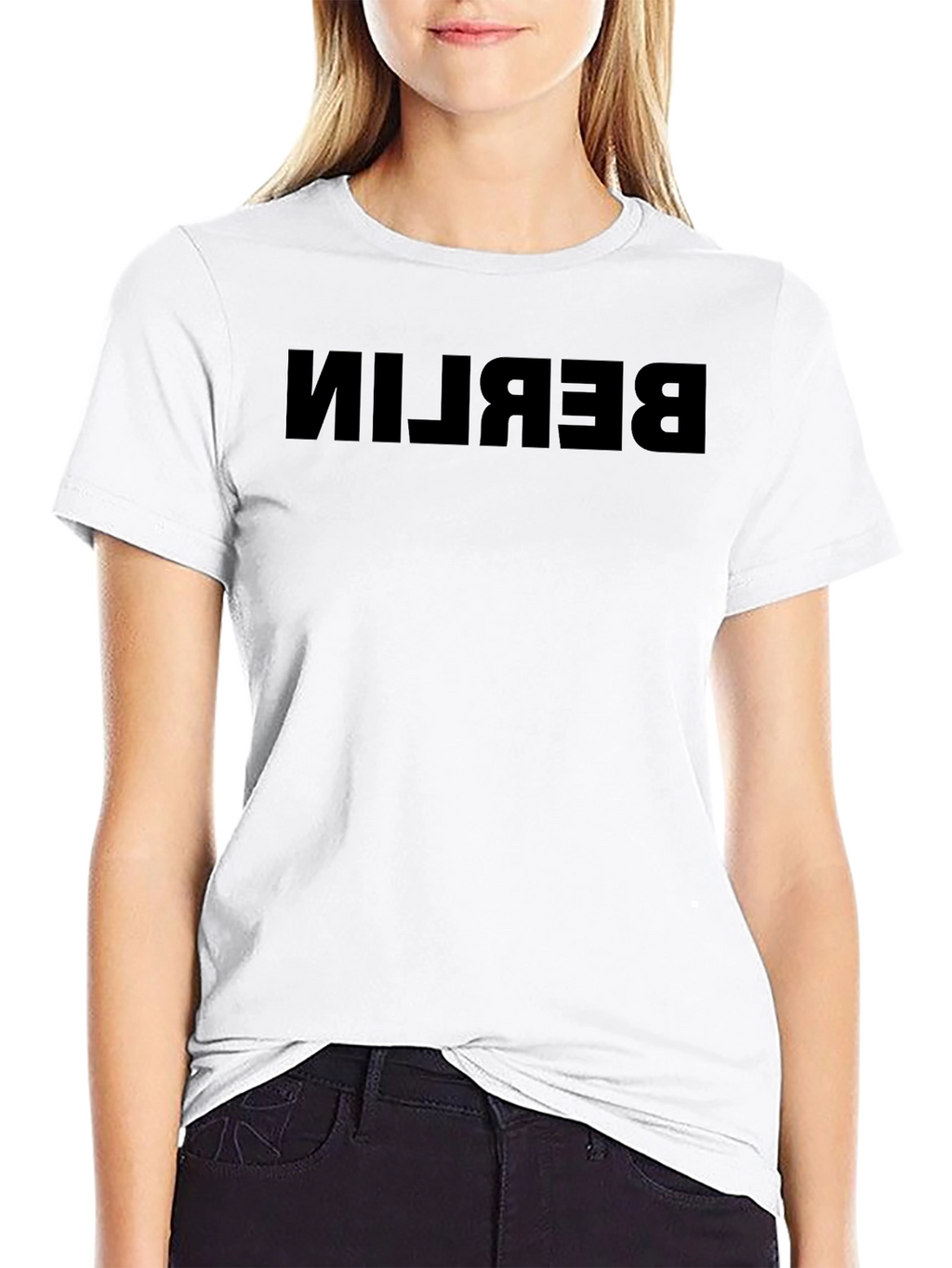 Berlin Reverse Print Black T-Shirt