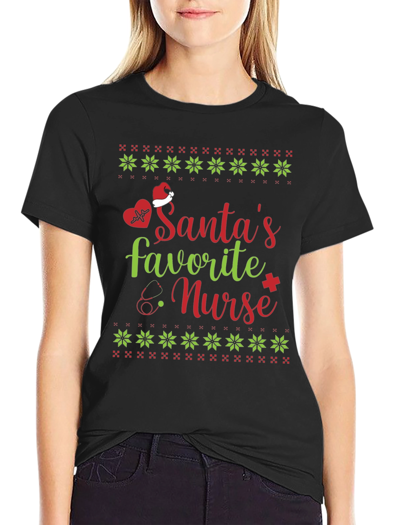 Santas Favorite Nurse Christmas T-Shirt