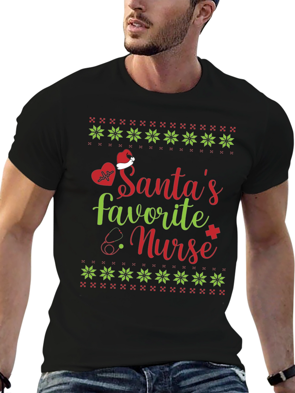 Santas Favorite Nurse Christmas T-Shirt