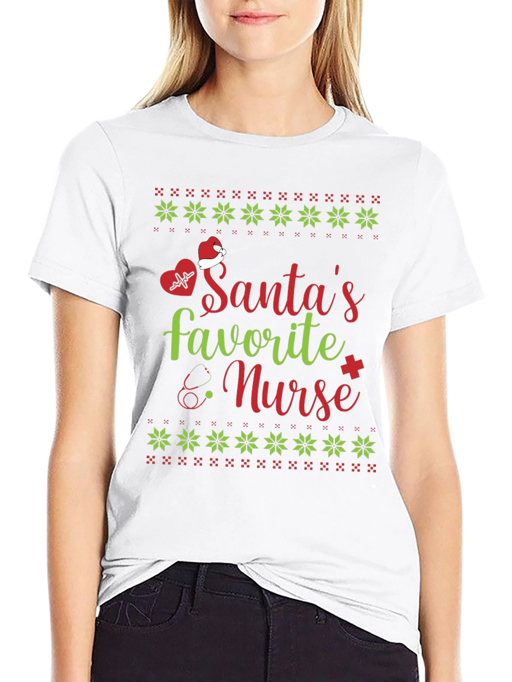 Santas Favorite Nurse Christmas T-Shirt