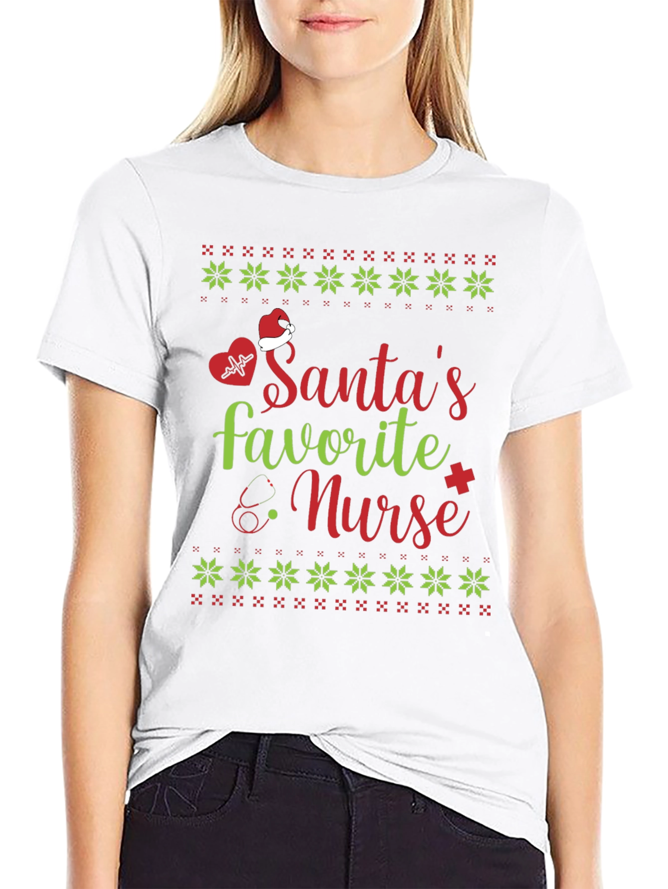 Santas Favorite Nurse Christmas T-Shirt