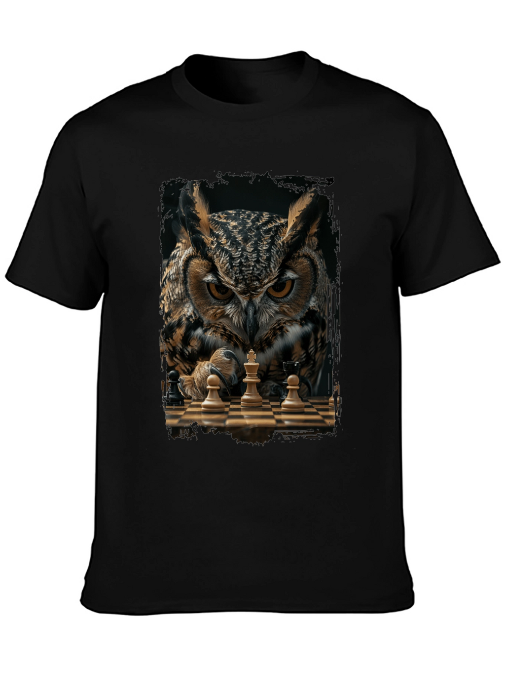 Owl Chess Master T-Shirt - Strategic Style