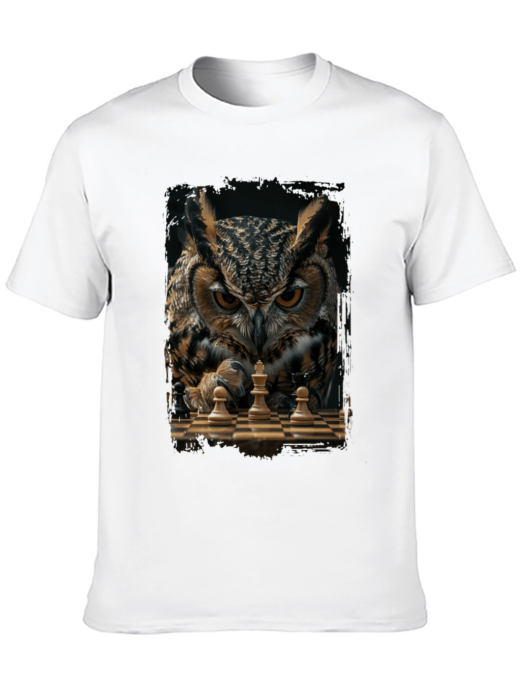 Owl Chess Master T-Shirt - Strategic Style