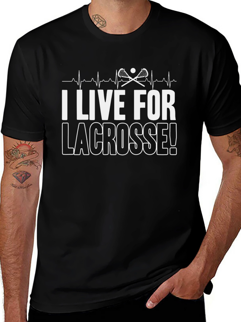 I Live For Lacrosse! Graphic Tee