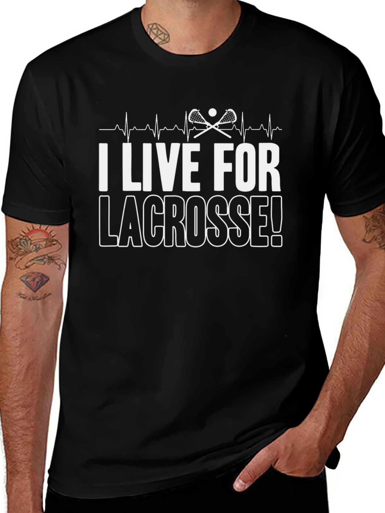 I Live For Lacrosse! Graphic Tee