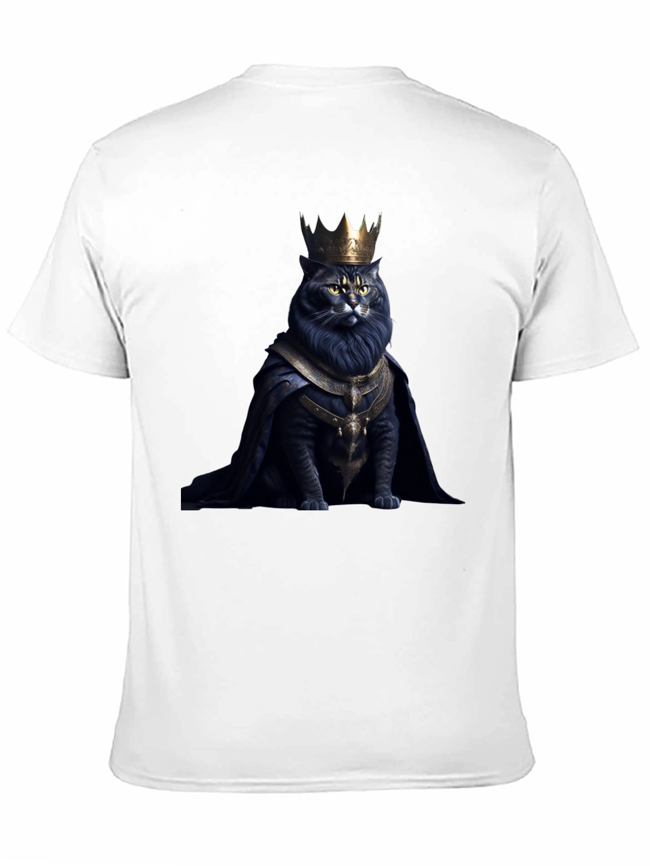 Regal Cat King Graphic Tee - Black