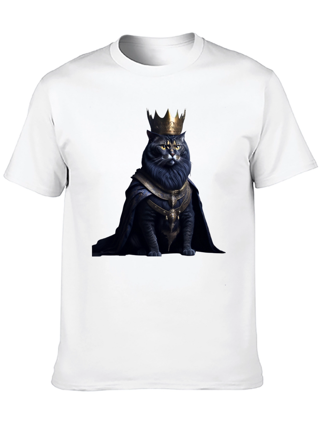 Regal Cat King Graphic Tee - Black