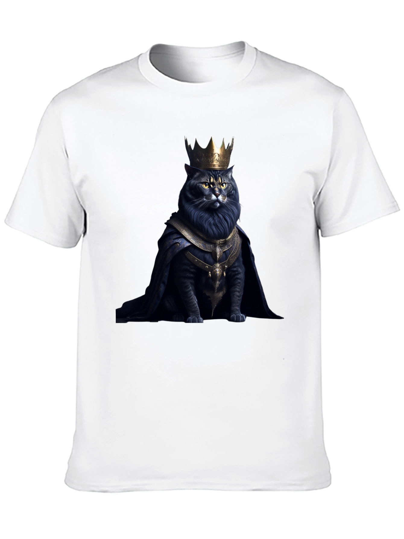 Regal Cat King Graphic Tee - Black