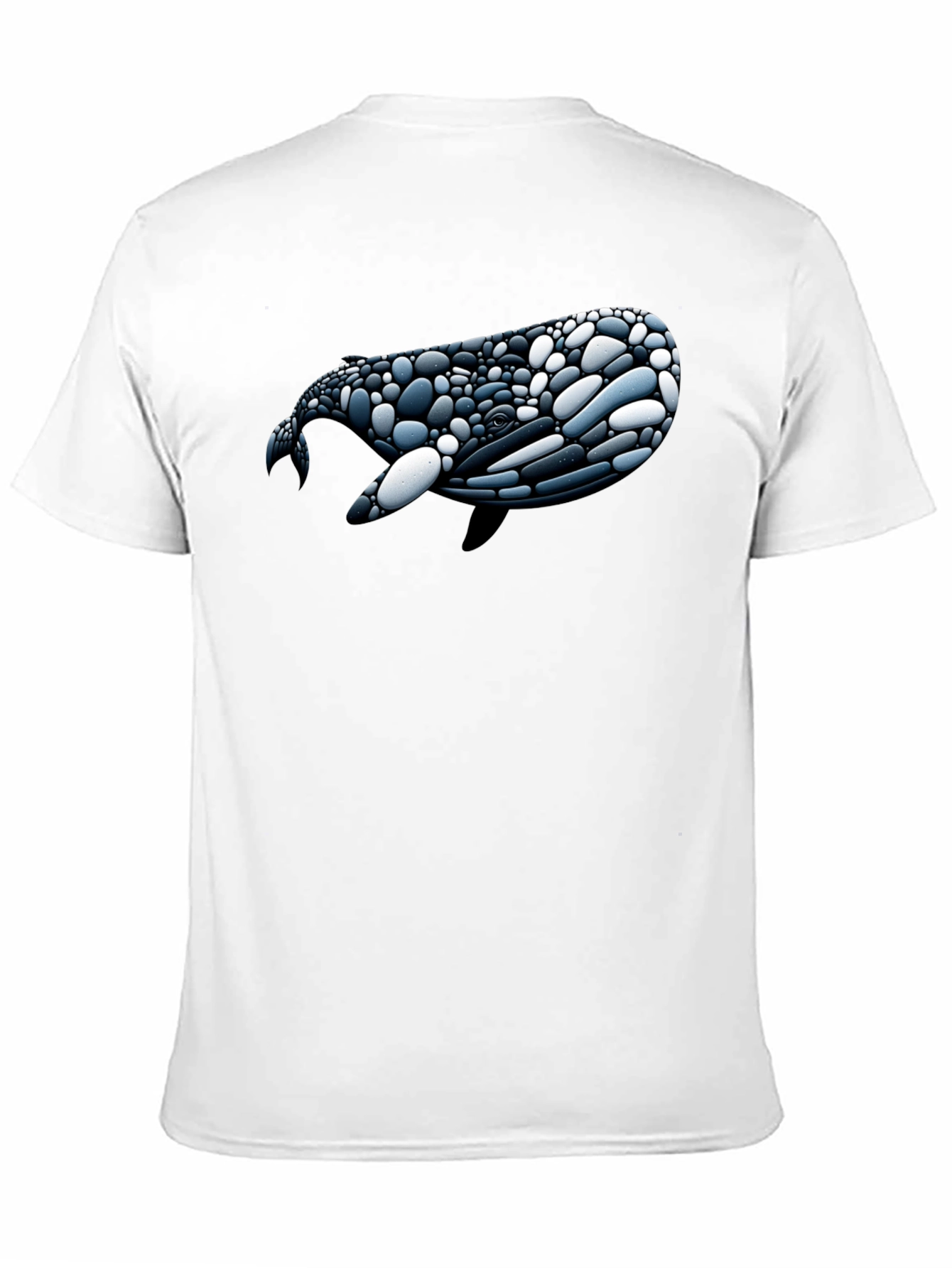 Whale Pebble Art Graphic Tee - Black