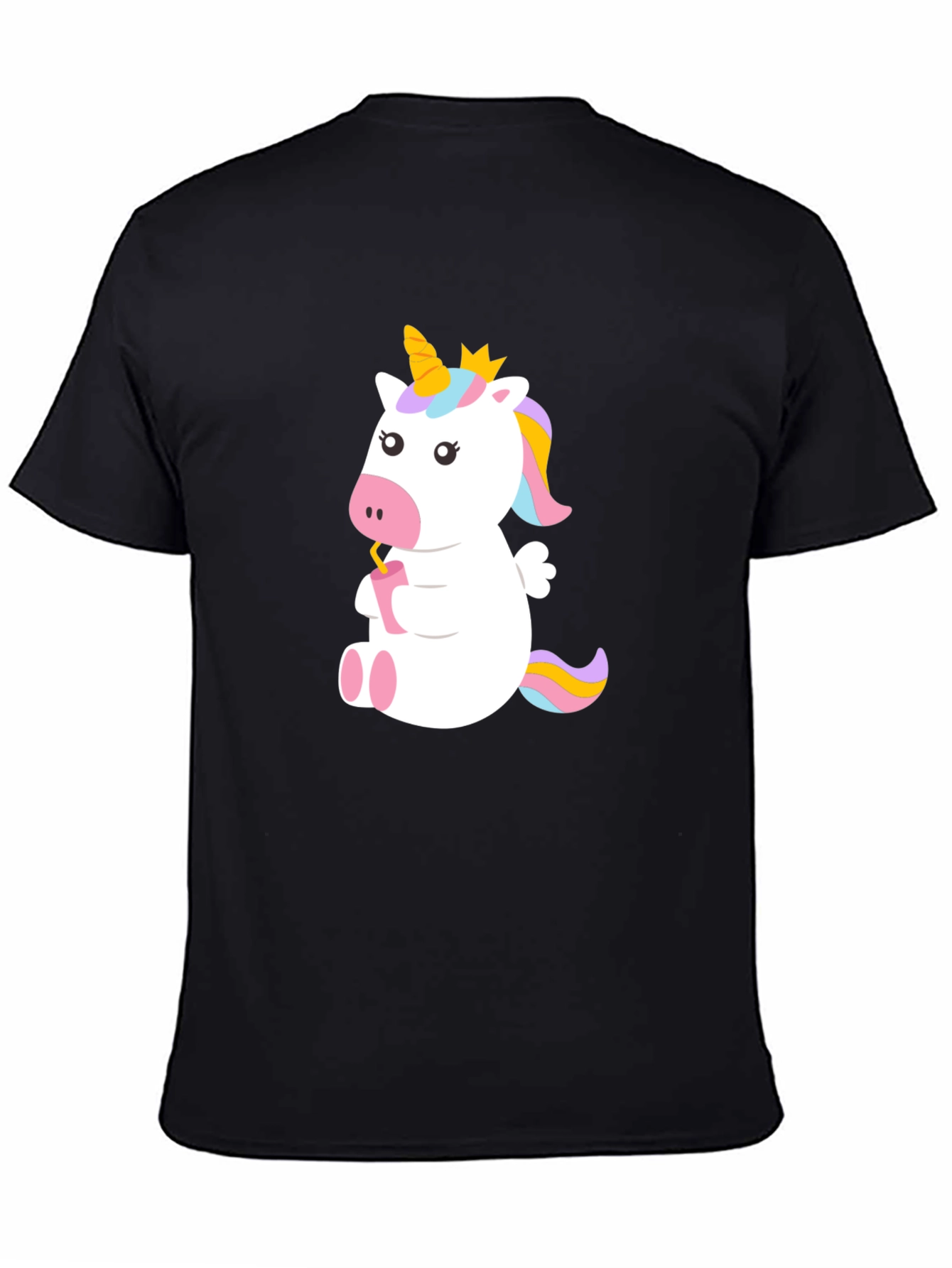 Cute Unicorn T-Shirt - Black Cotton Tee