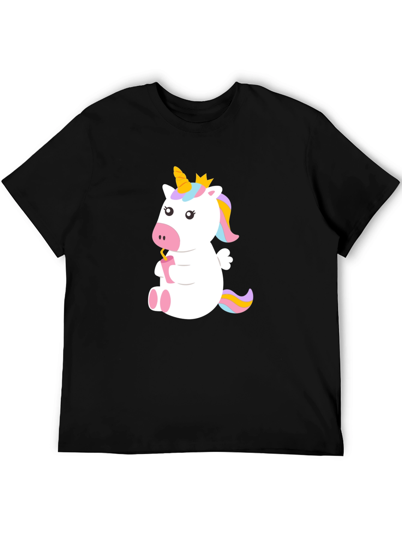 Cute Unicorn T-Shirt - Black Cotton Tee