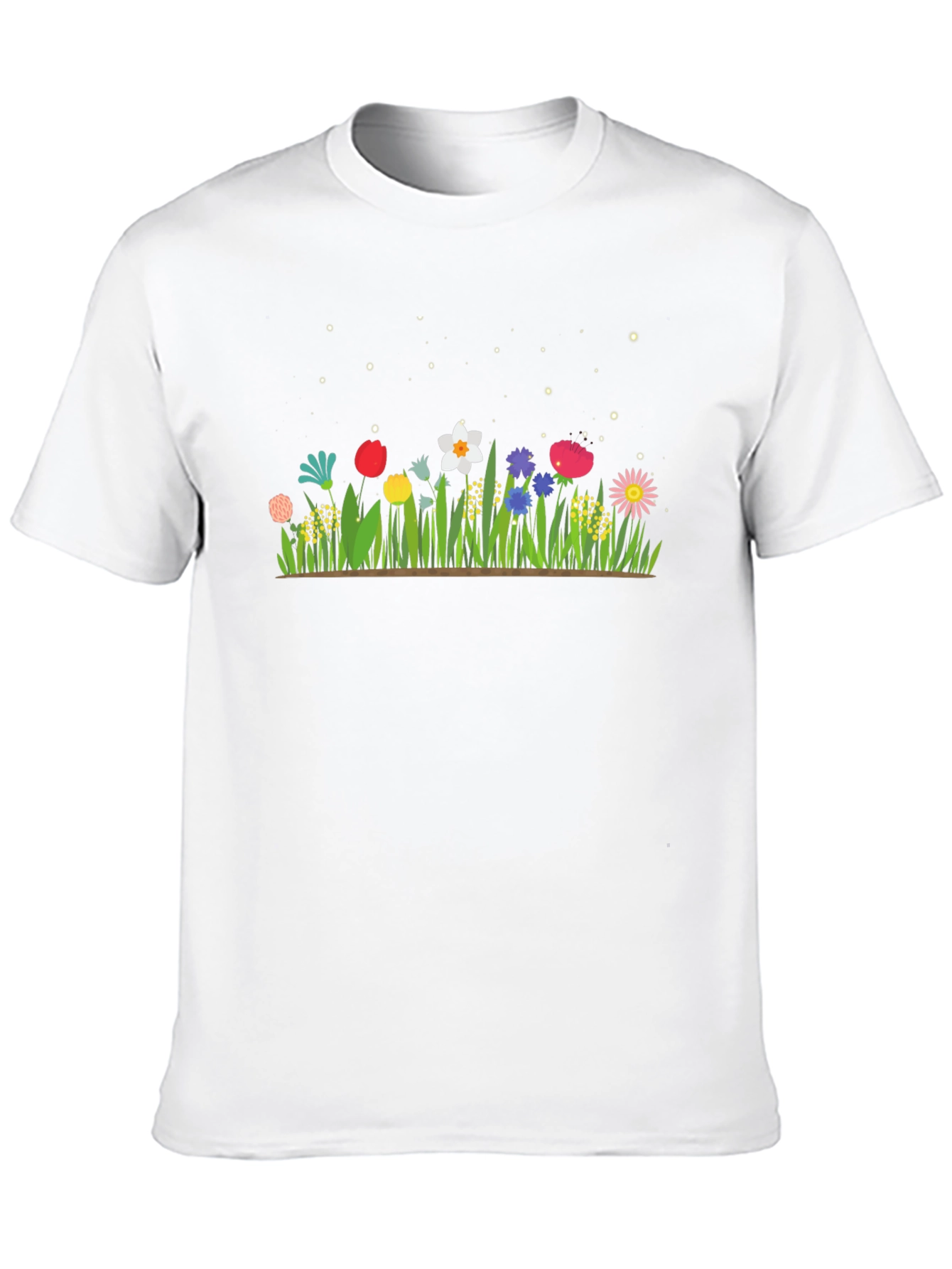 Floral Meadow Graphic Tee - Black Cotton
