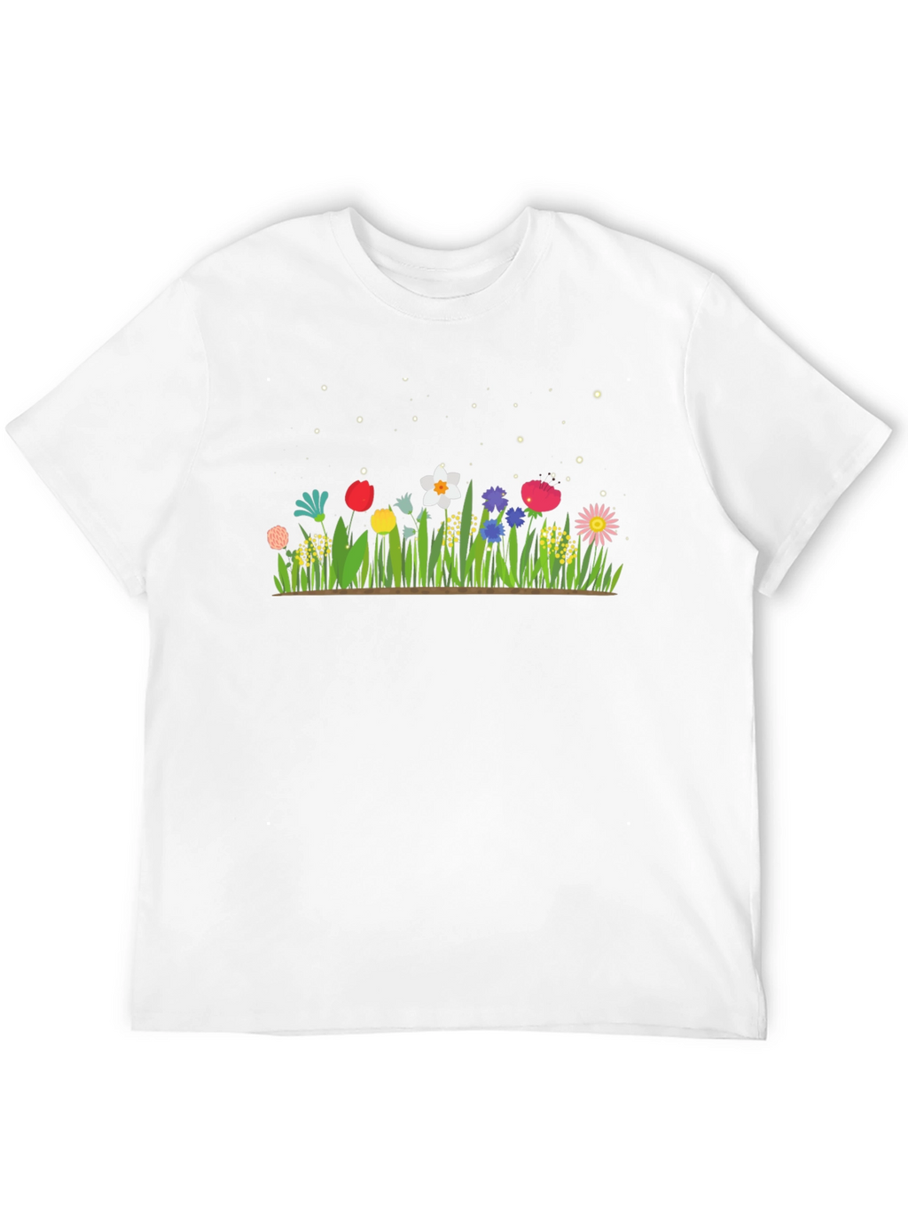 Floral Meadow Graphic Tee - Black Cotton
