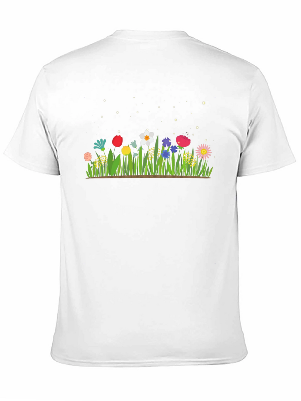 Floral Meadow Graphic Tee - Black Cotton