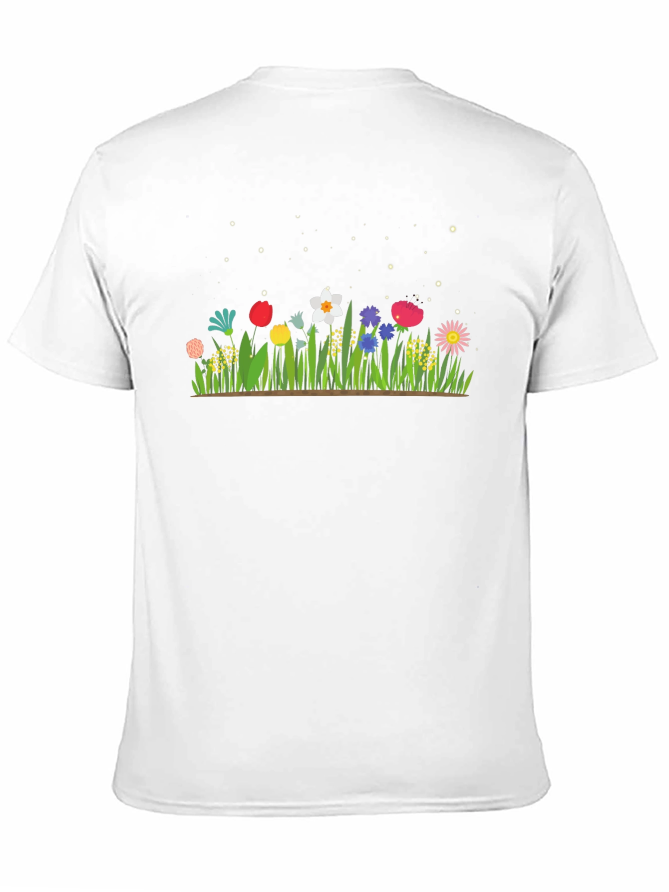 Floral Meadow Graphic Tee - Black Cotton