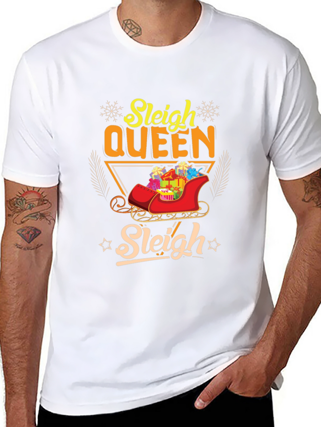 Sleigh Queen Christmas T-Shirt Holiday Festive Tee
