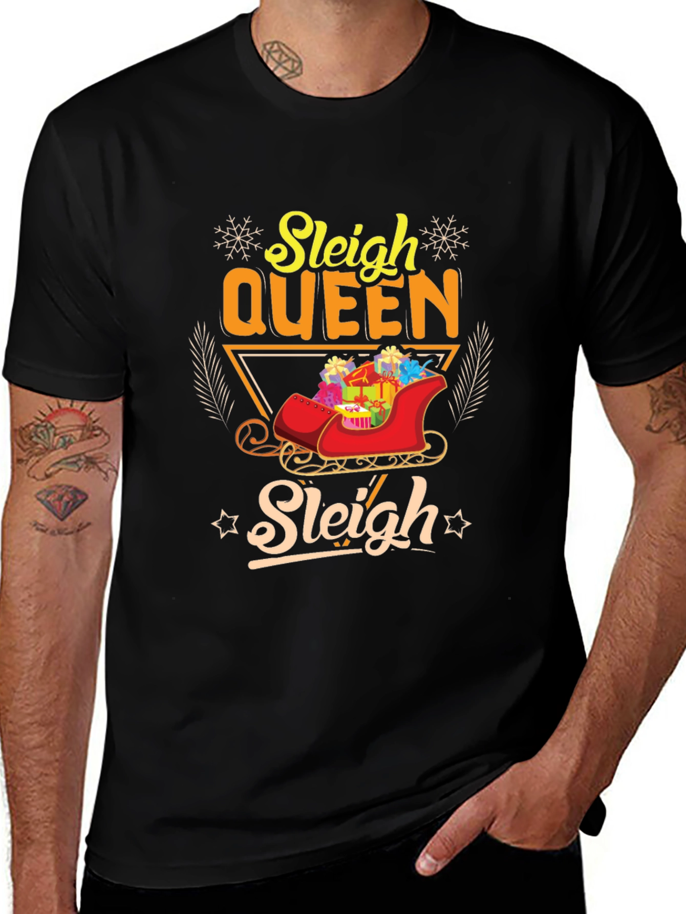 Sleigh Queen Christmas T-Shirt Holiday Festive Tee