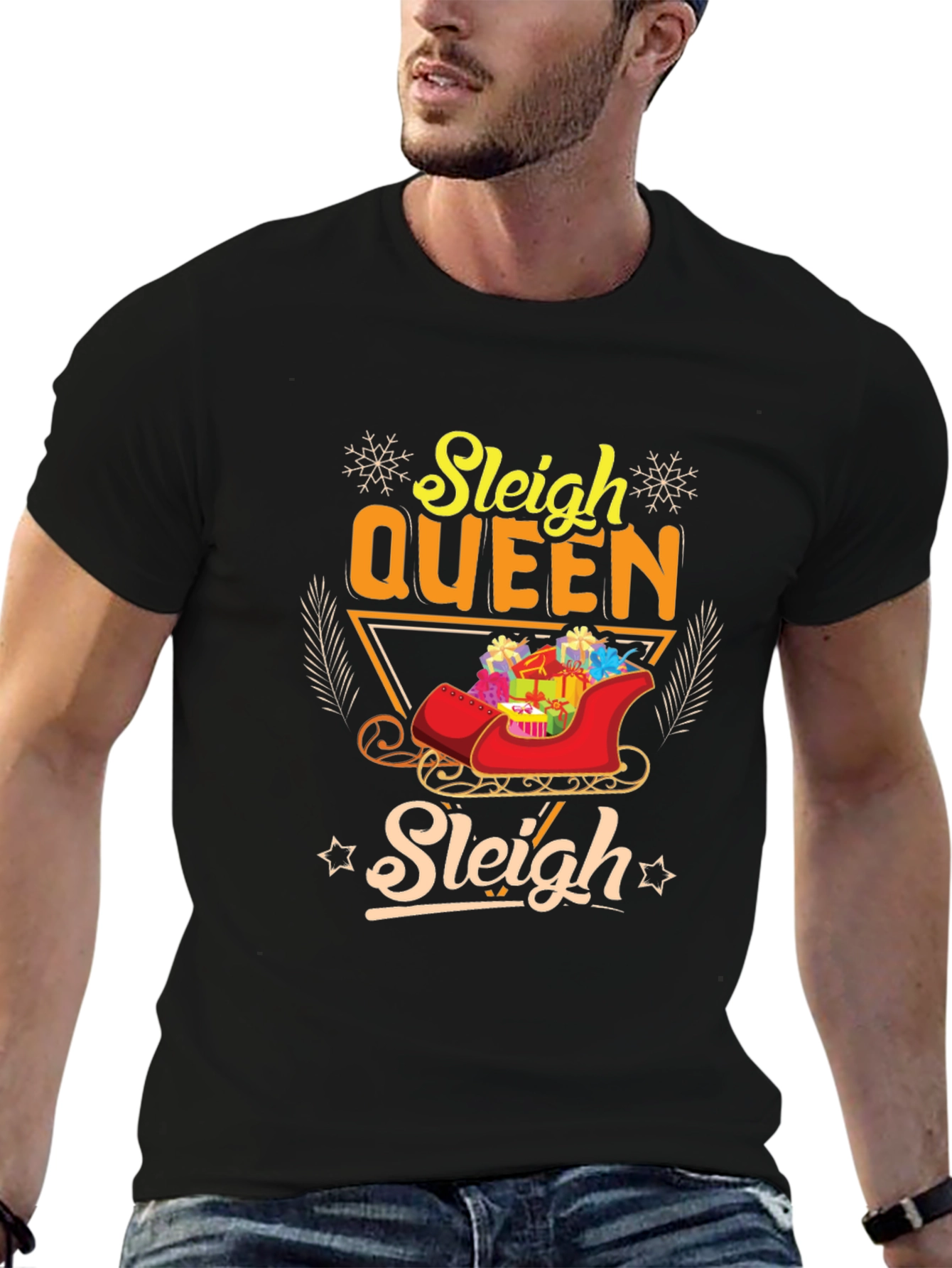 Sleigh Queen Christmas T-Shirt Holiday Festive Tee