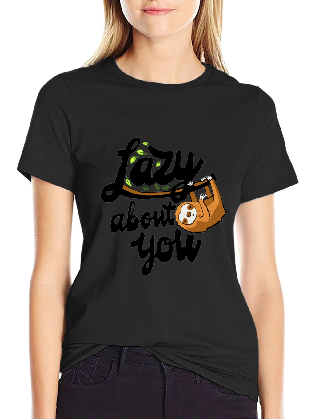 Lazy About You Sloth Graphic T-Shirt