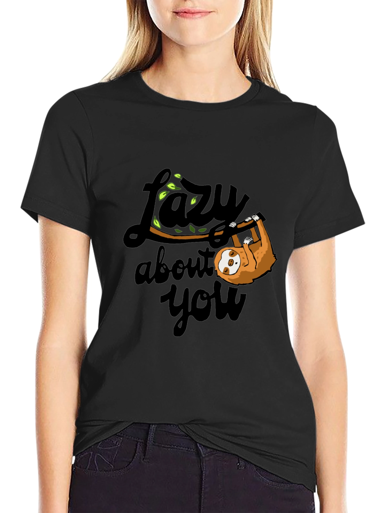 Lazy About You Sloth Graphic T-Shirt