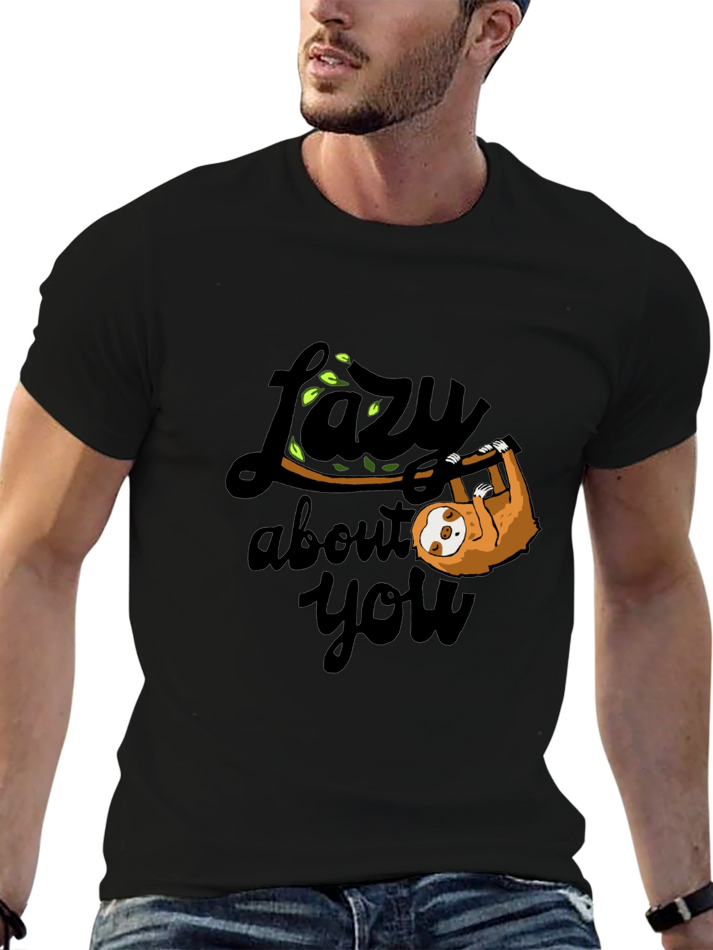Lazy About You Sloth Graphic T-Shirt