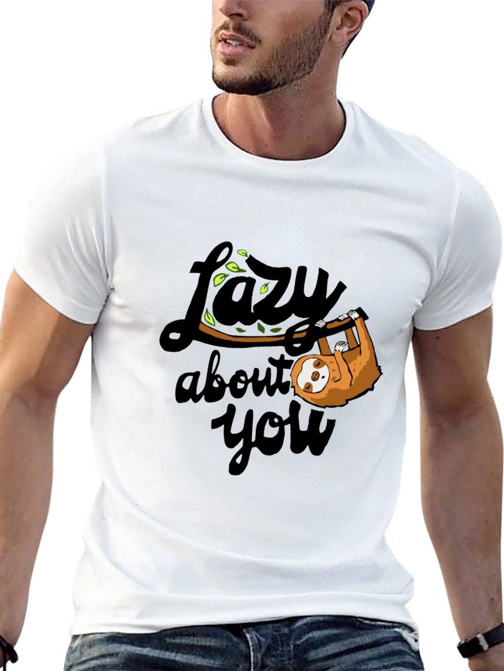 Lazy About You Sloth Graphic T-Shirt
