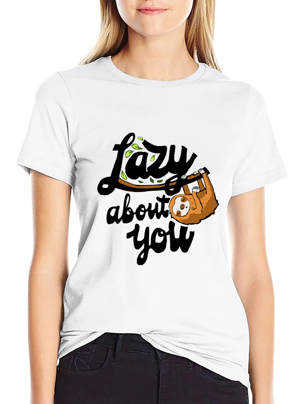 Lazy About You Sloth Graphic T-Shirt