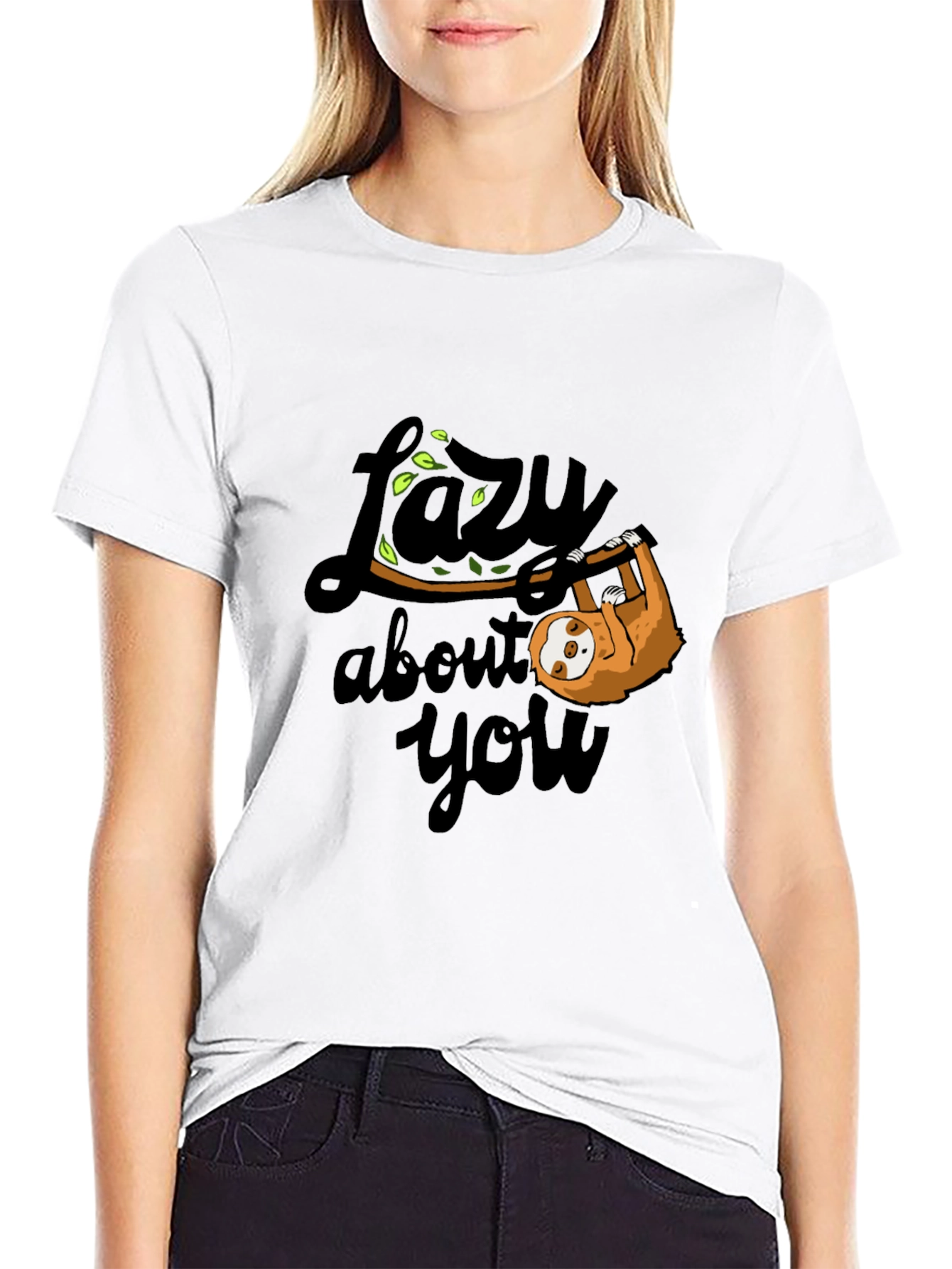 Lazy About You Sloth Graphic T-Shirt