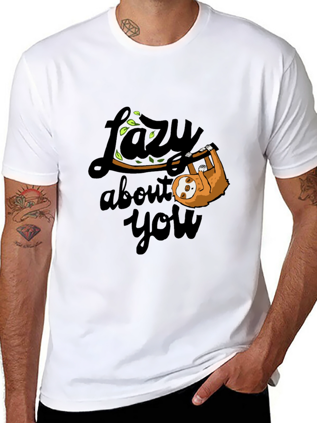 Lazy About You Sloth Graphic T-Shirt