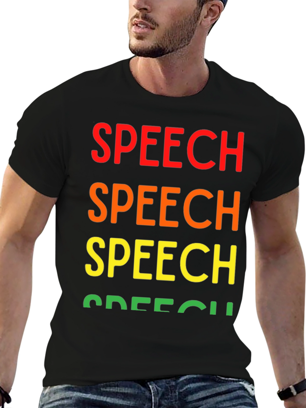 Rainbow Speech T-Shirt - Bold Statement Tee