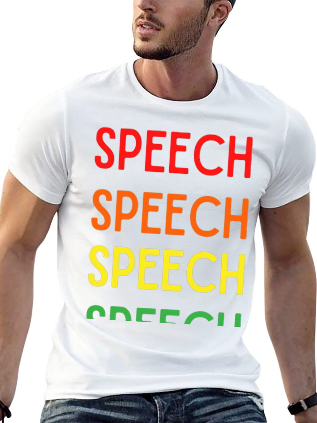 Rainbow Speech T-Shirt - Bold Statement Tee