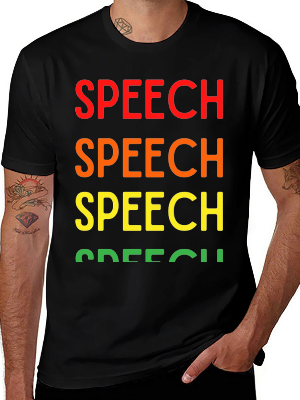 Rainbow Speech T-Shirt - Bold Statement Tee