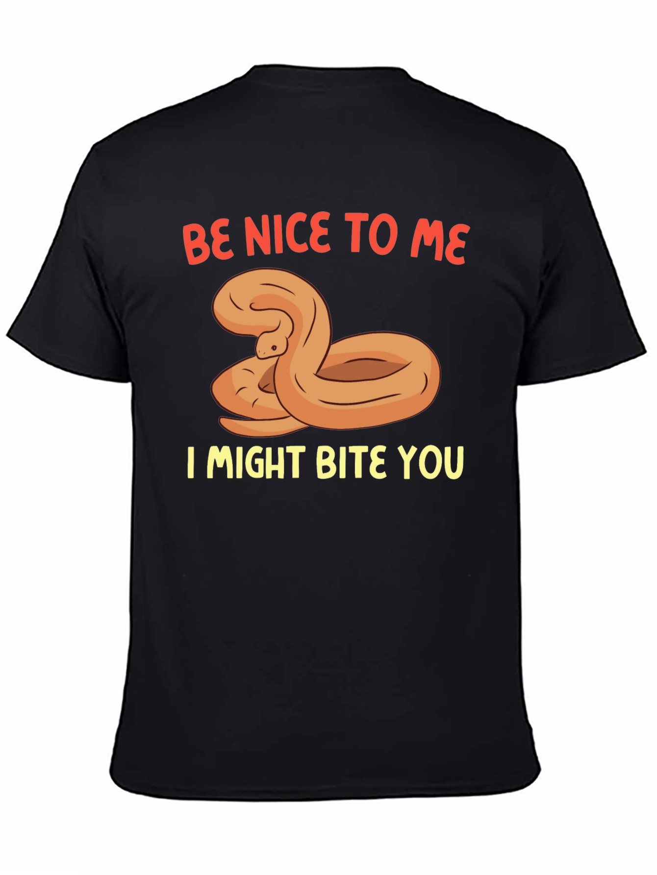 Funny Snake Graphic Tee - Be Nice I Might Bite!