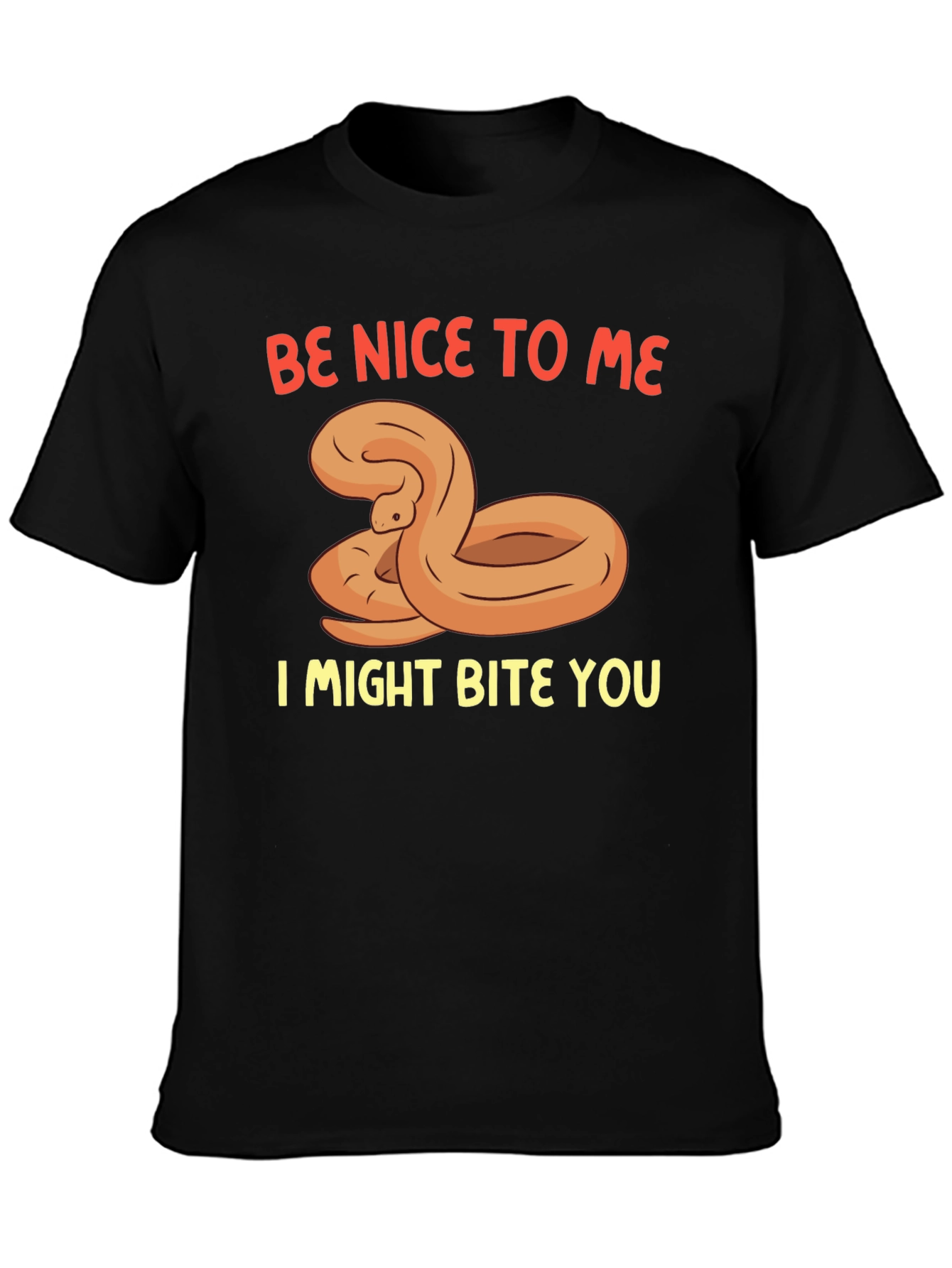 Funny Snake Graphic Tee - Be Nice I Might Bite!