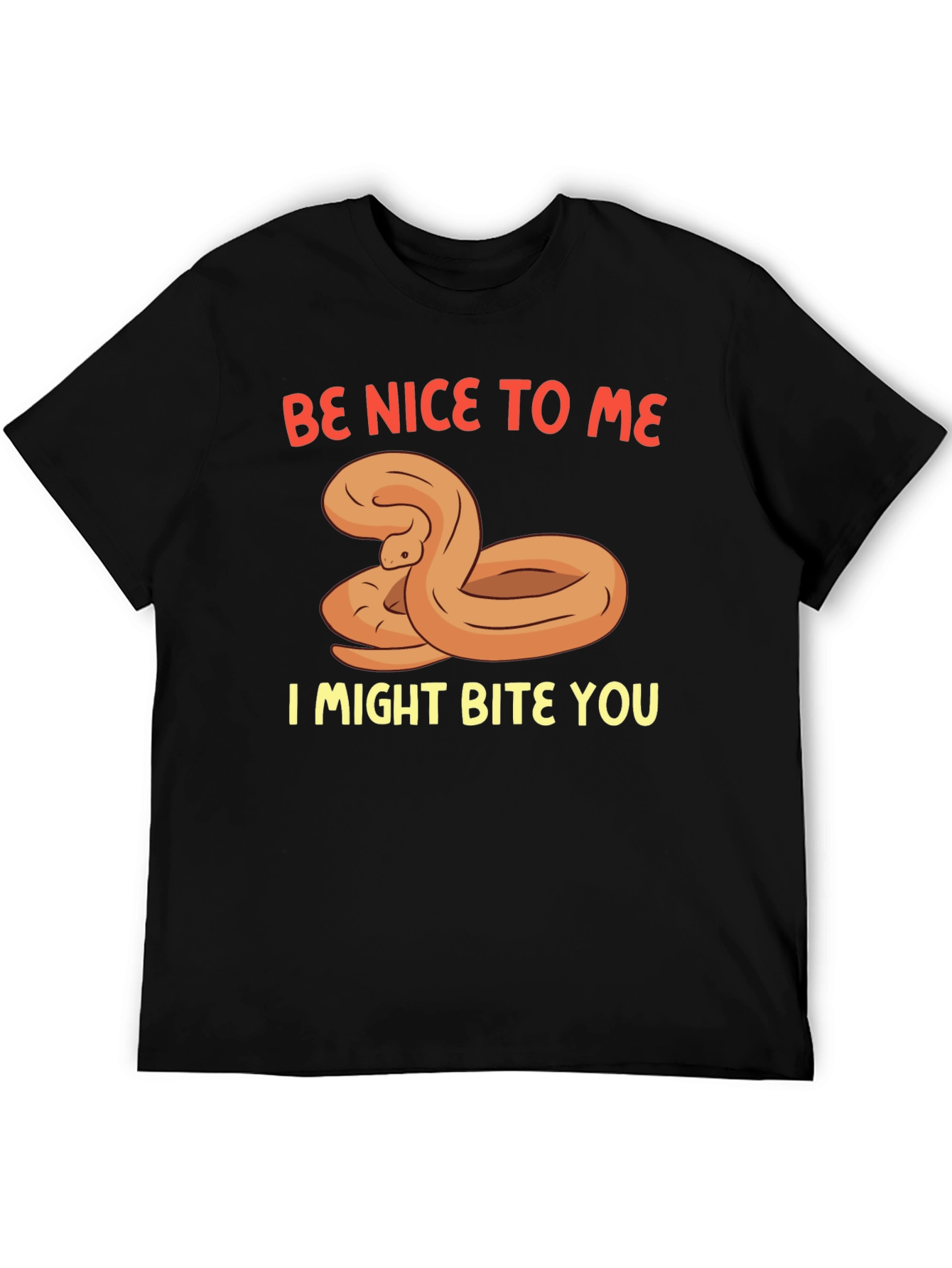 Funny Snake Graphic Tee - Be Nice I Might Bite!