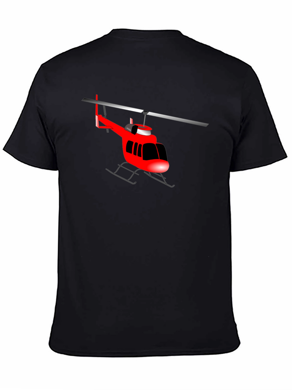 Red Helicopter Graphic T-Shirt - Casual Style