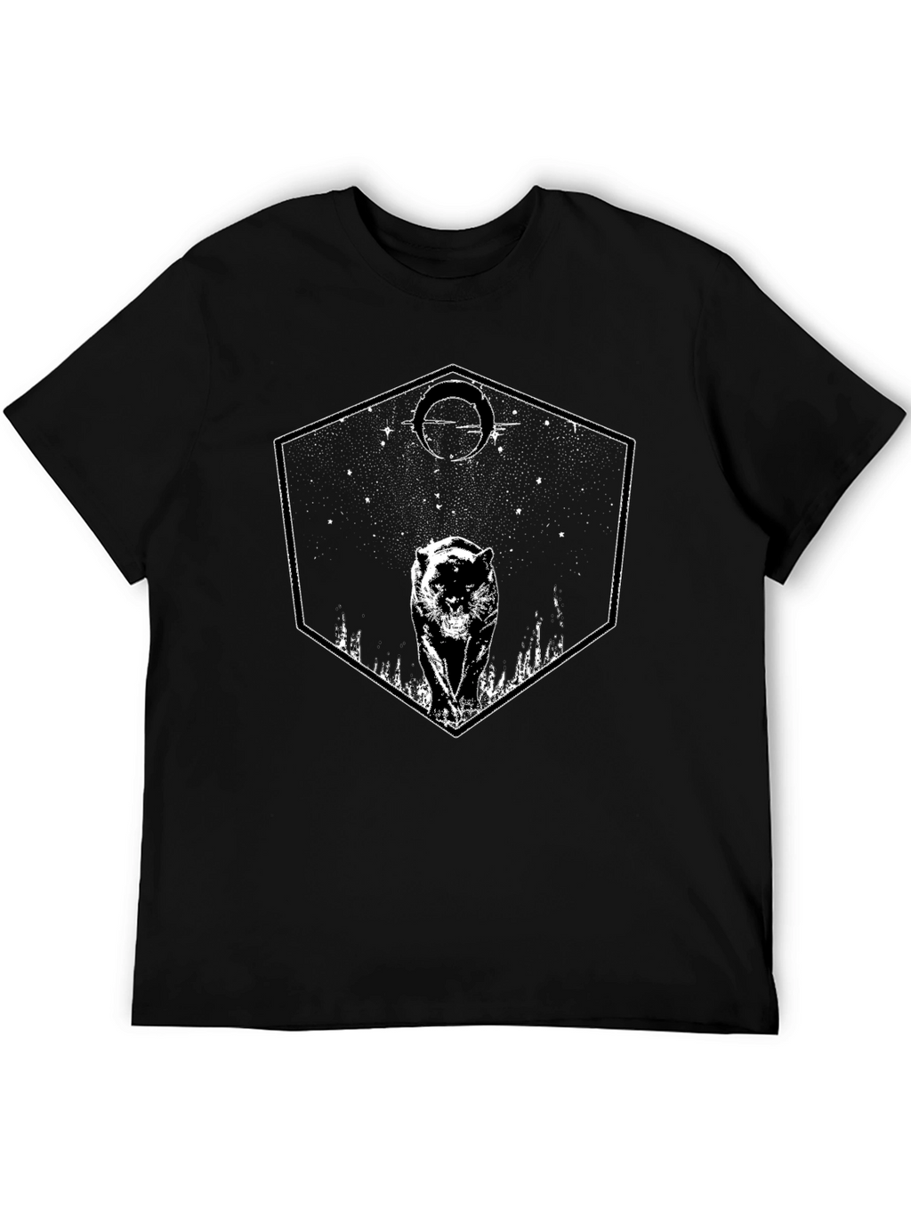 Graphic Tee - Black Panther Hexagon Design T-Shirt