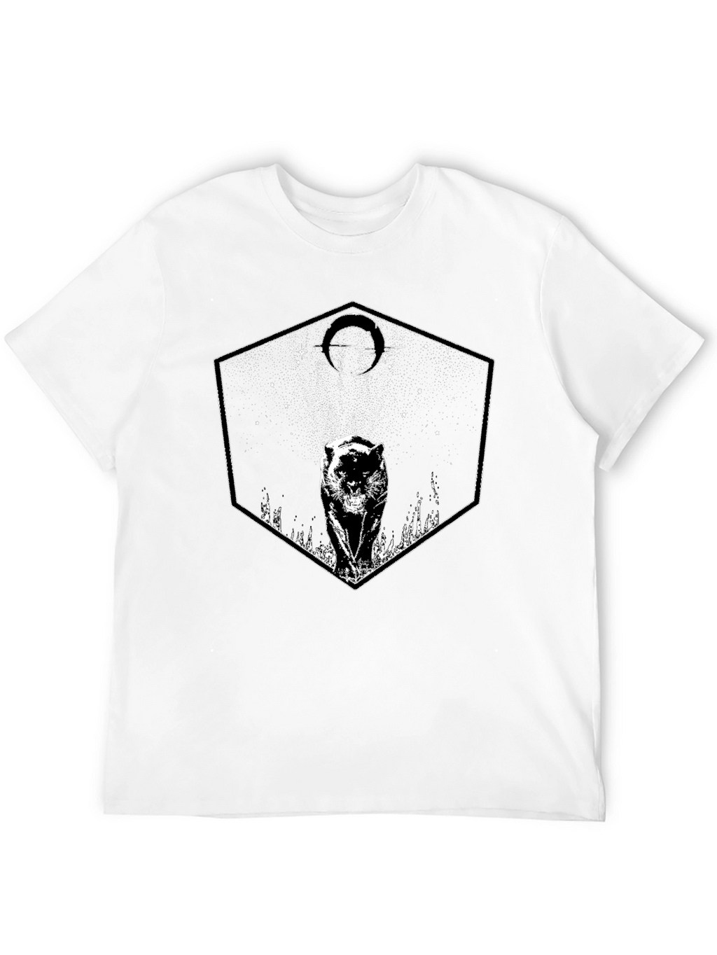 Graphic Tee - Black Panther Hexagon Design T-Shirt