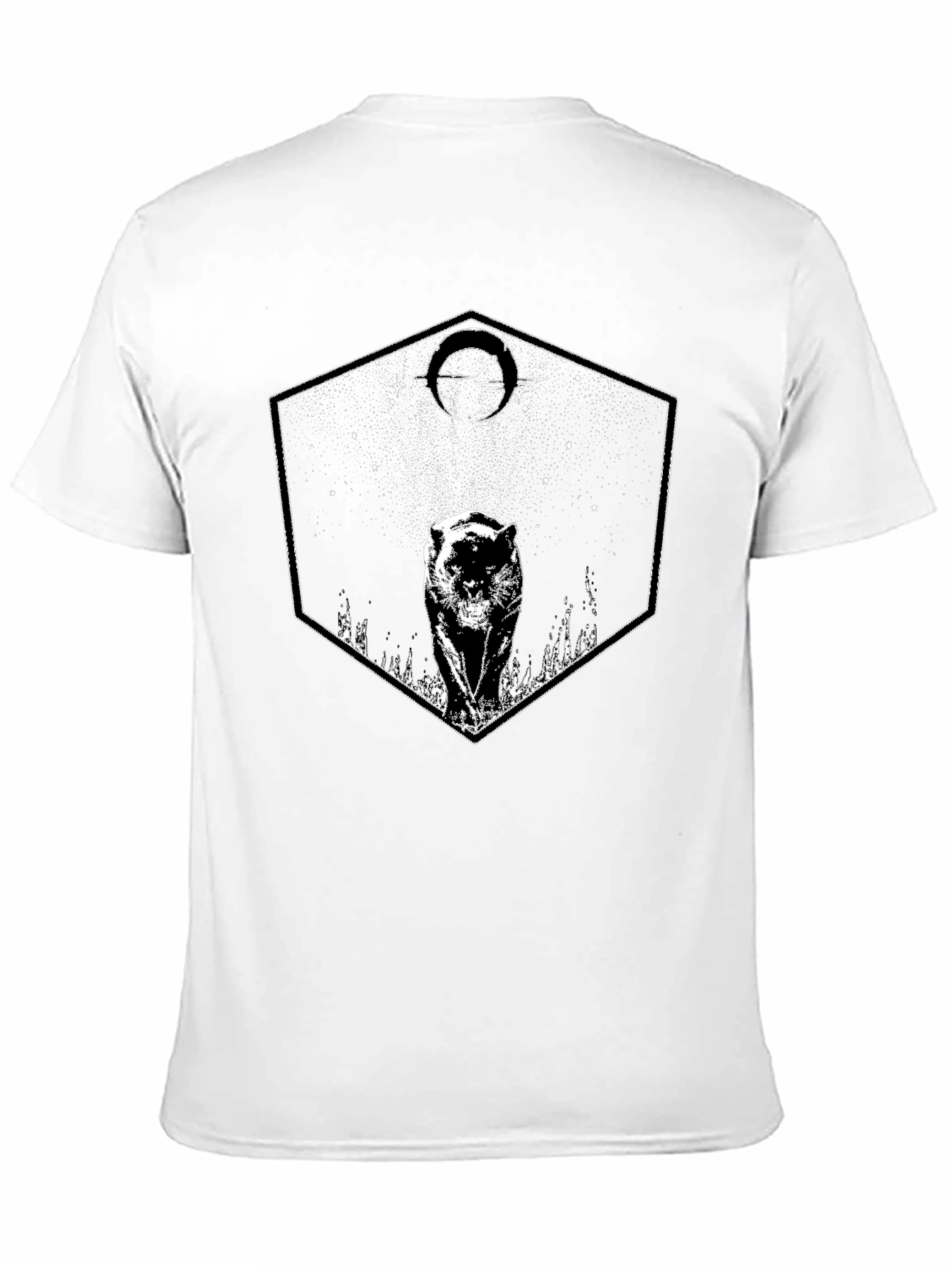 Graphic Tee - Black Panther Hexagon Design T-Shirt