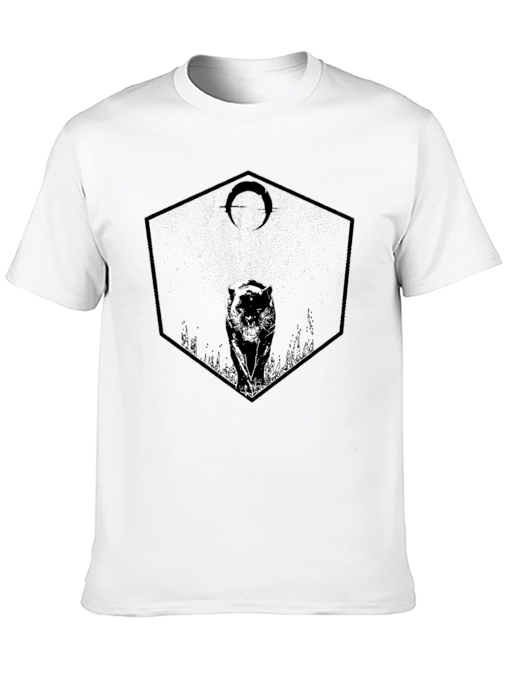 Graphic Tee - Black Panther Hexagon Design T-Shirt