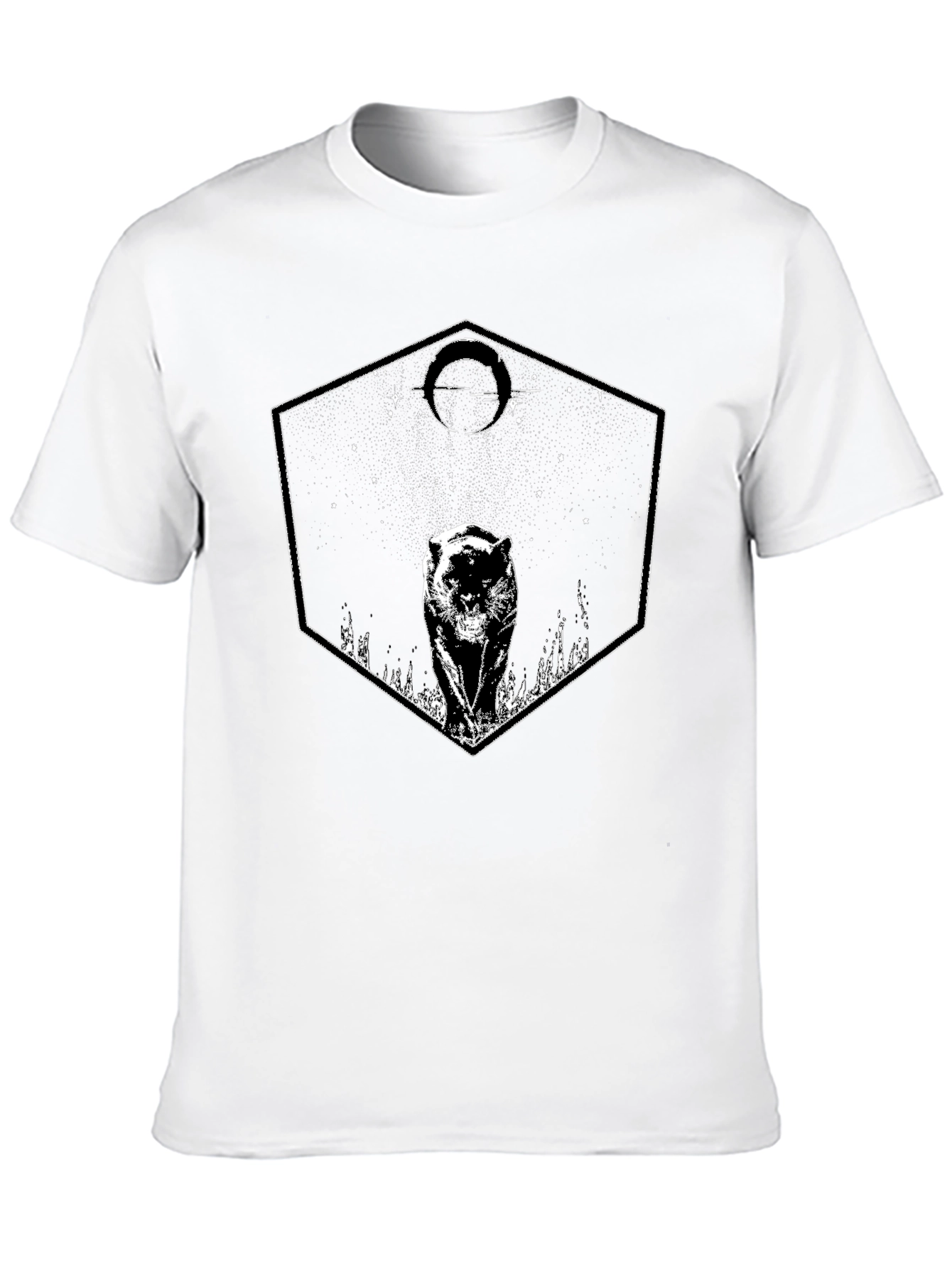 Graphic Tee - Black Panther Hexagon Design T-Shirt