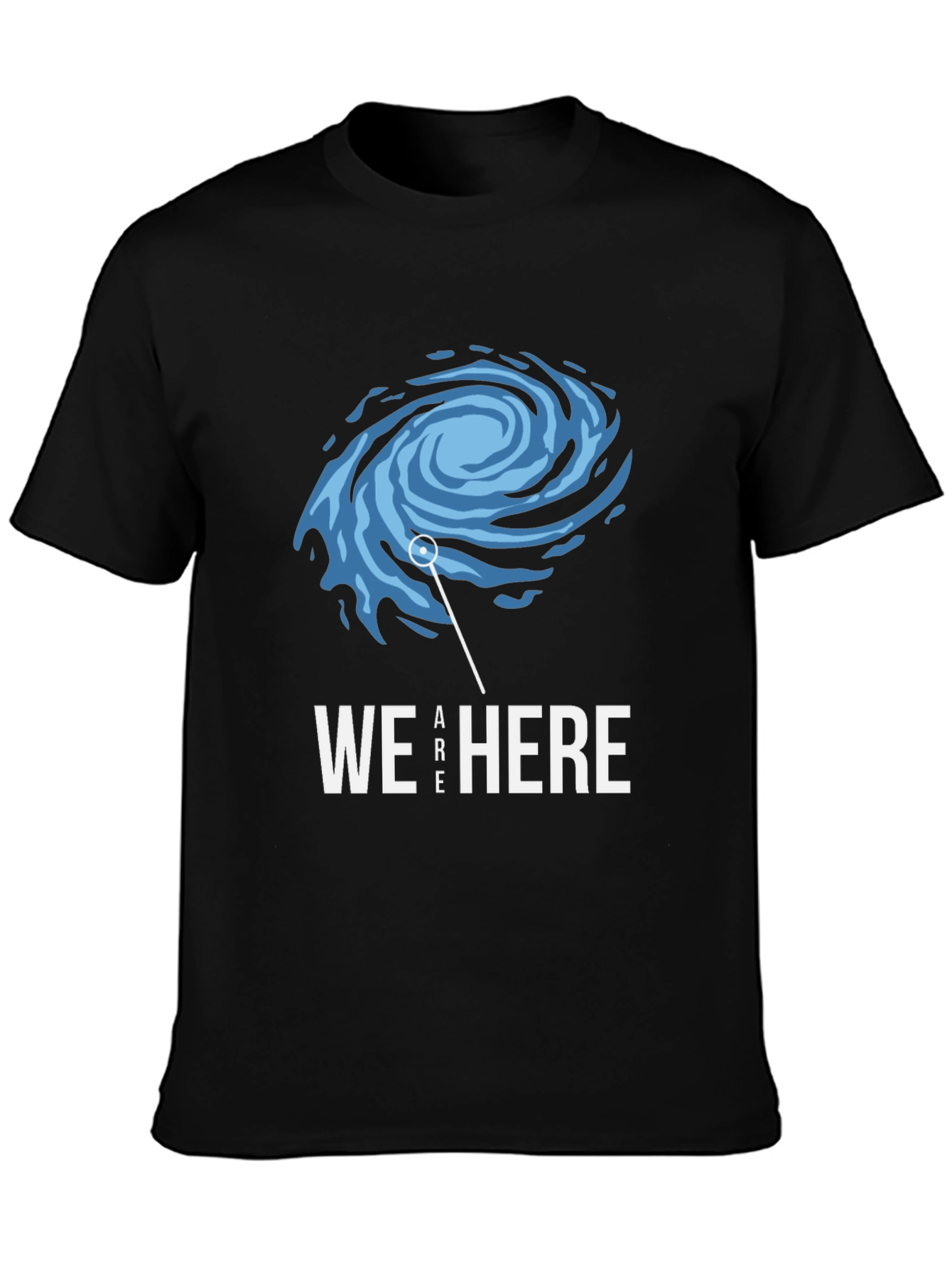 We Are Here Galaxy Graphic Tee - Black Cotton Comfort
